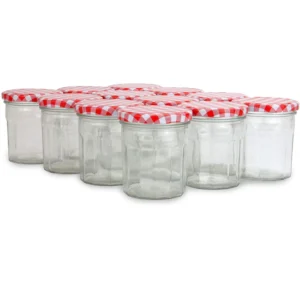 Traditional Gingham Glass Jars